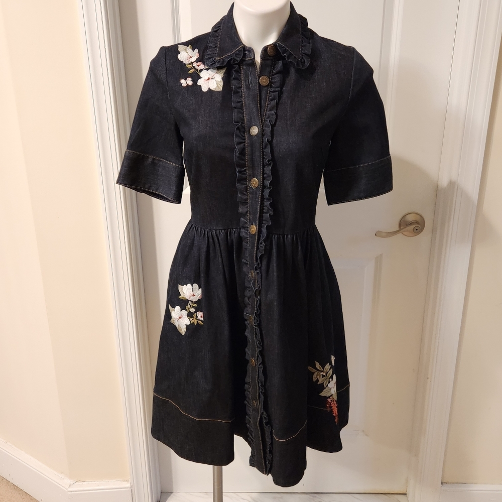 Kate Spade jeans dress with flowers size 4